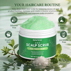 SHVYOG scalp scrub jar next to credit card for size comparison showing compact travel-friendly size