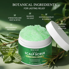 SHVYOG scalp scrub coarse texture close-up highlighting sea salt and oil blend for exfoliation