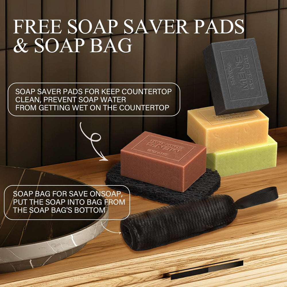 SHVYOG soap bag and soap pad included for longer-lasting bars