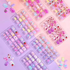 shynek front packaging showing 168 kids press-on nails and colorful designs for gifting