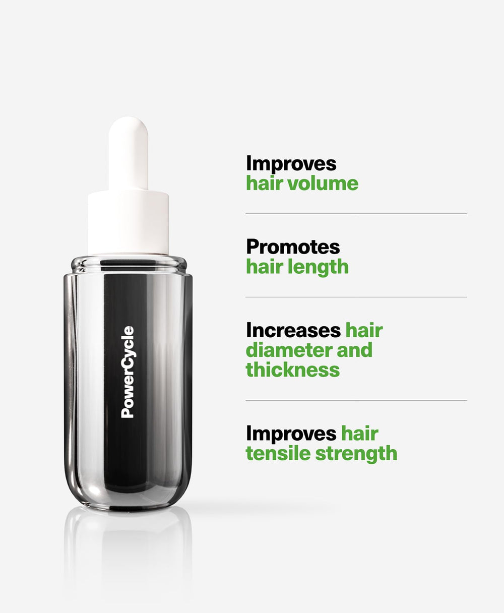 SickScience PowerCycle dropper dispensing clear serum, demonstrating easy precise application