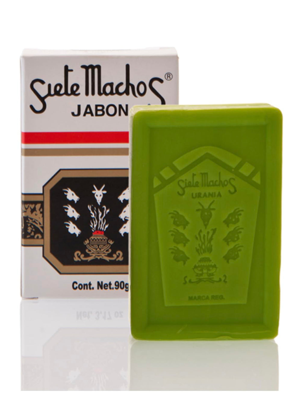 Siete Machos URANIA front packaging showing the 90g soap and clear labeling, enhances ritual routines