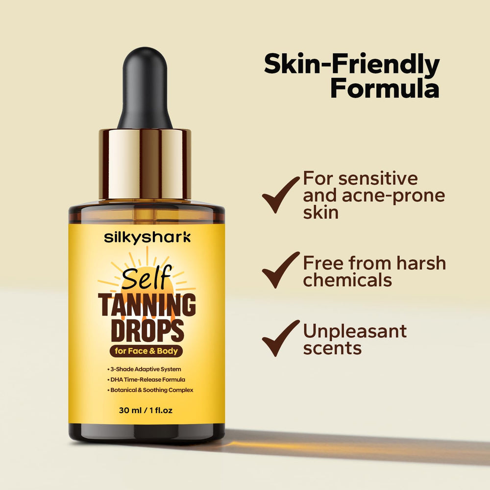 SilkyShark applied to face demonstration showing even blending and natural finish