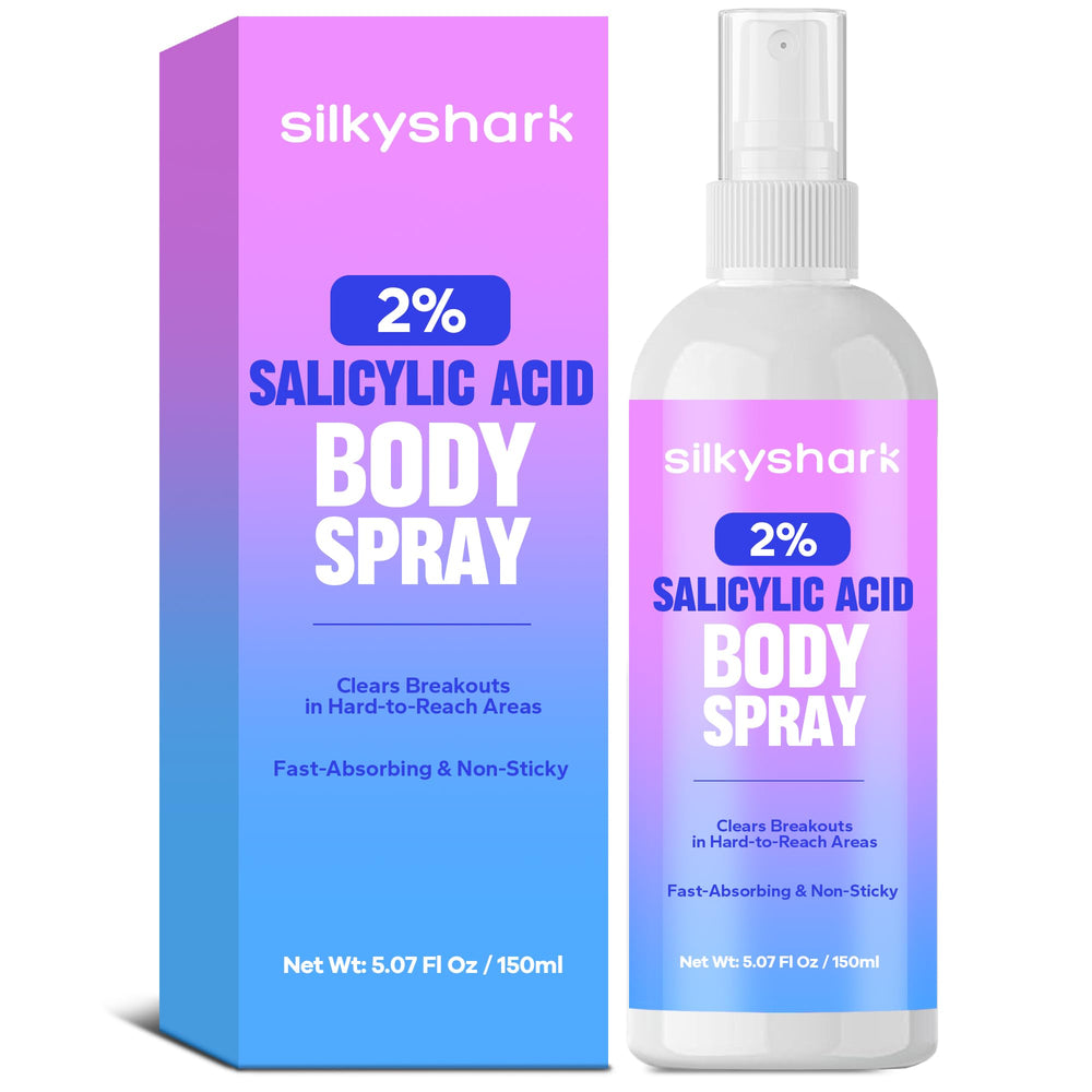 SilkyShark front bottle shot showing spray packaging and travel-ready convenience