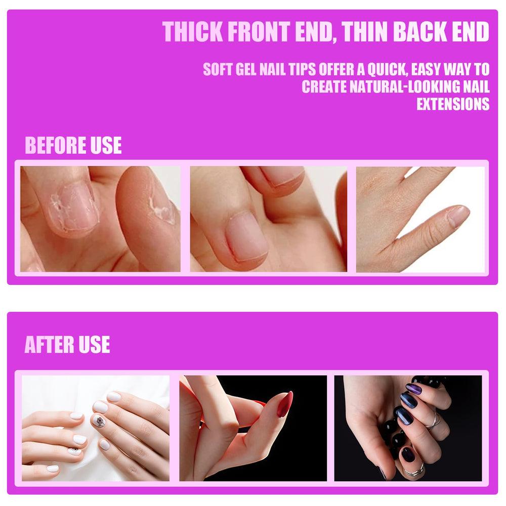 simarro clear tip applied on natural nail demonstrating easy extension