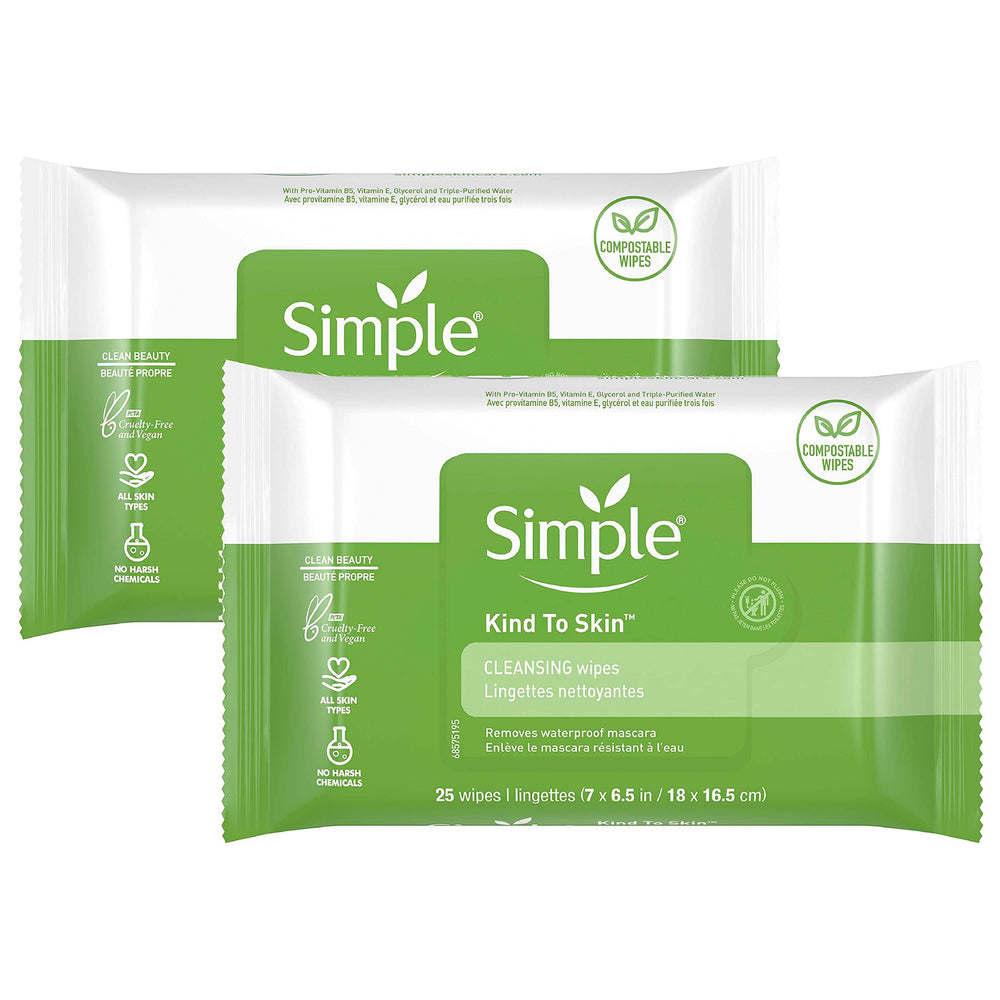 Simple front packaging showing wipes pack and benefits