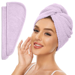 SimpleField front view of light purple towel wrap showing color and compact fold, quick-dry benefit