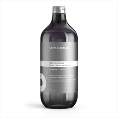 simplehuman front packaging showing bottle and label, highlights easy refill benefit
