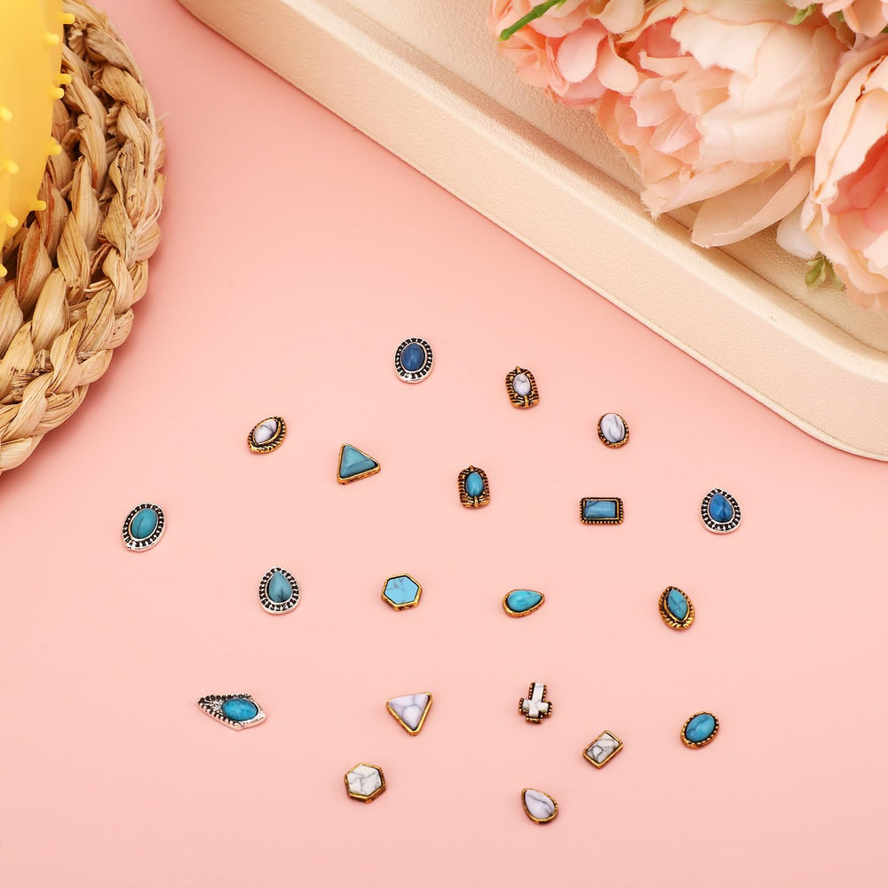 Sinbana nail charms applied on gel nails showing western style and long-lasting finish benefit