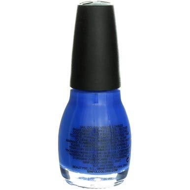 Sinful Colors endless blue painted nails lifestyle shot showcasing glossy finish