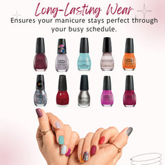 SinfulColors texture swatch on nail tip demonstrating glossy finish and color payoff