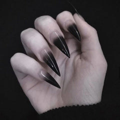 SINHOT front packaging showing 24-piece stiletto nails and glue, ready to use