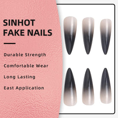 SINHOT glue application image demonstrating easy press-on adhesion for secure fit