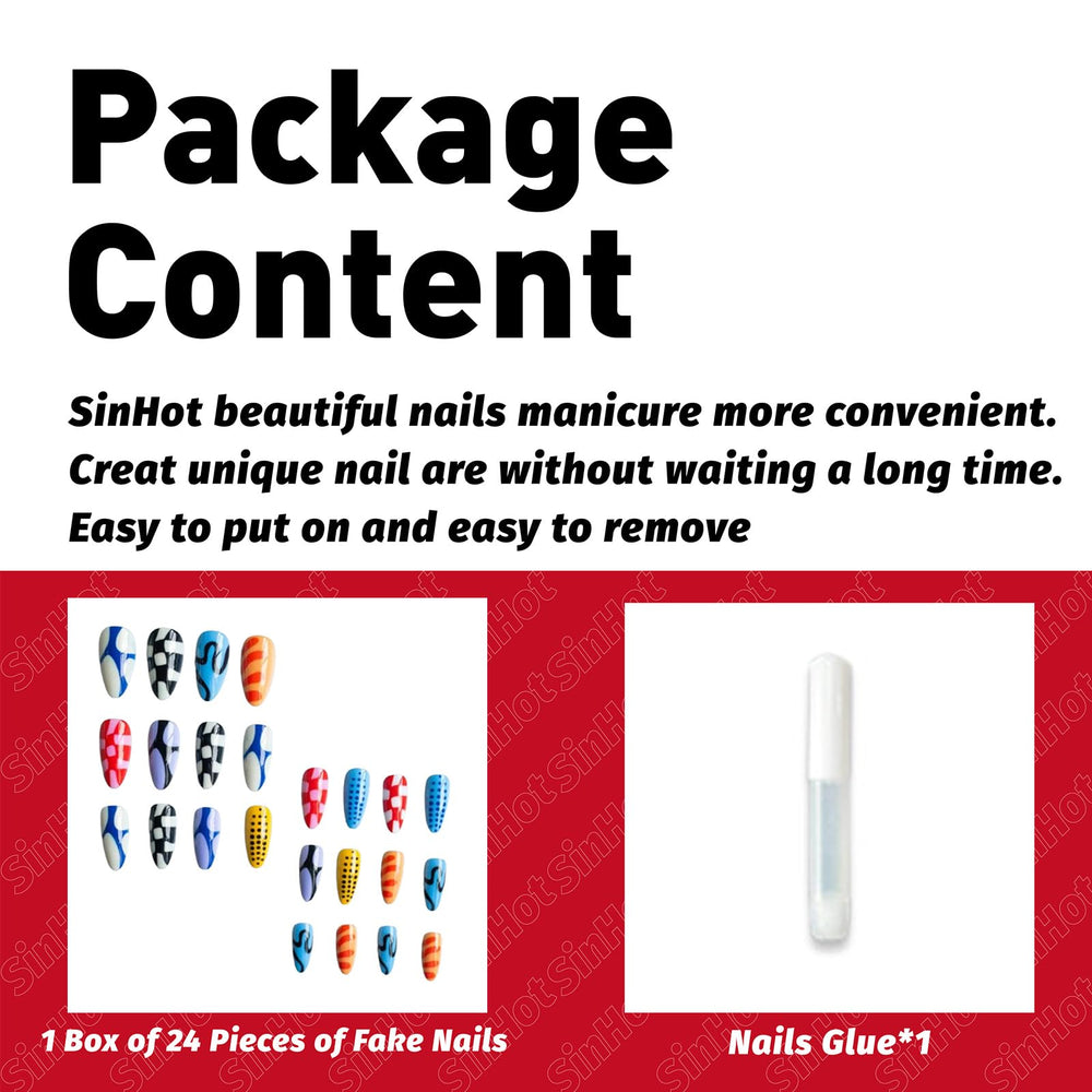 SINHOT glue tube beside tips showing included adhesive for secure hold