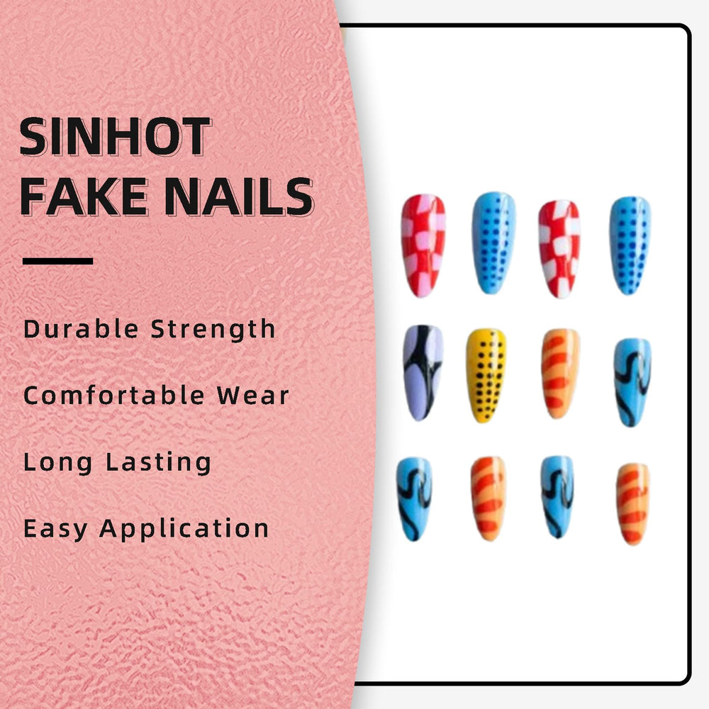SINHOT model wearing nails demonstrating instant salon-style look