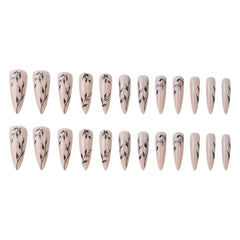 SINHOT side profile of extra-long almond nails demonstrating bold length and shape