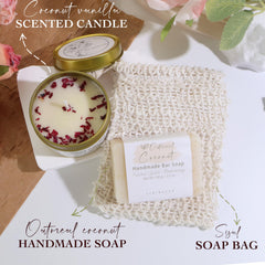 SINIRELLA vanilla scented candle lit creating calm ambiance for relaxation