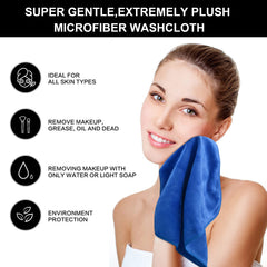 Using SINLAND cloth to remove makeup demonstrating effective cleansing with water