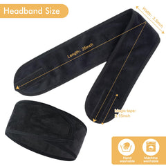 SINLAND headband worn in shower keeping hair dry benefit: stays in place when wet