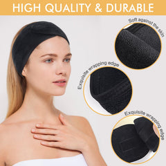 SINLAND headband microfiber closeup showing soft texture benefit: gentle on skin