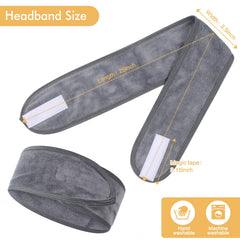 SINLAND headband alongside ruler showing 25 inch length for universal sizing