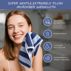 SINLAND washcloth removing makeup from face demonstrating gentle, effective cleaning