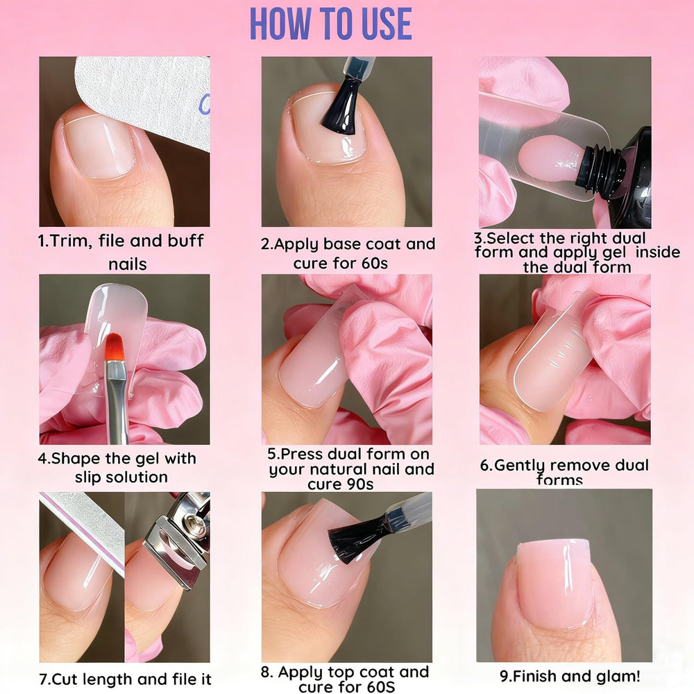 SINOKAME forms in use on toes showing spill-free gel application