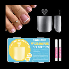 SINOKAME front packaging showing 160-piece toe nail set and inclusive sizes
