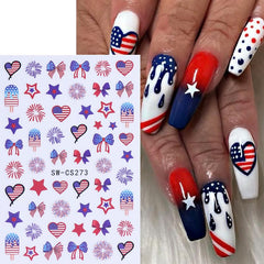 SINSEN detailed view of American flag and fireworks decals for bold accents