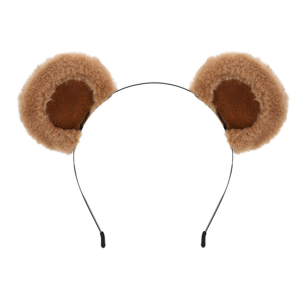 SIOTMERA brown bear headband front view shows cute ears and secure fit