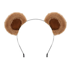 SIOTMERA brown bear headband front view shows cute ears and secure fit