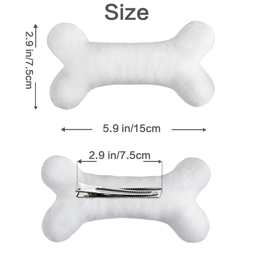 SIOTMERA flatlay of two plush bone clips showing pair presentation and gifting