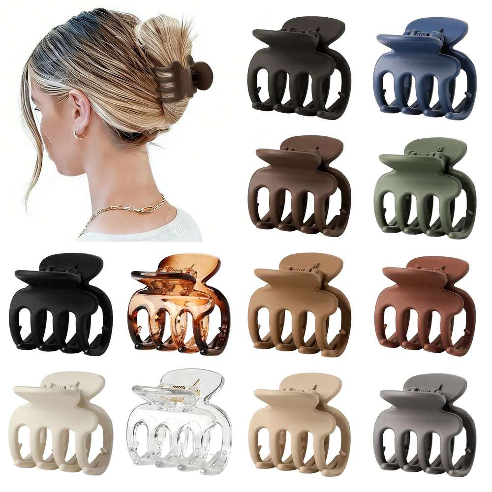 Sisiaipu front display of 12 clips showing colors and compact size for easy styling