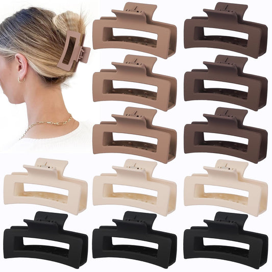 Sisiaipu front view of 12-pack neutral matte clips showing colors and count, organized