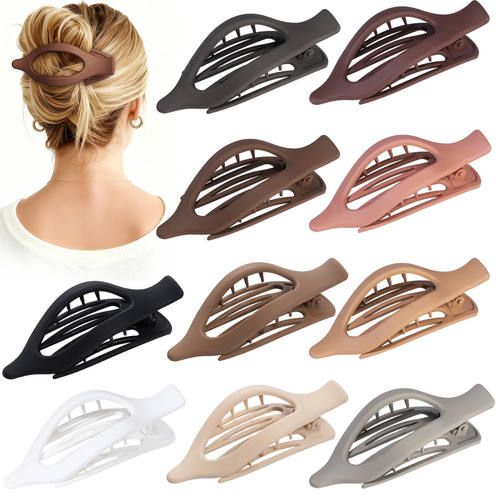 Sisiaipu front-packaging showing ten flat claw clips, tidy storage benefit