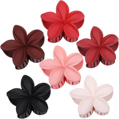Sisiaipu front view of red floral claw clips showing colorful design and secure hold