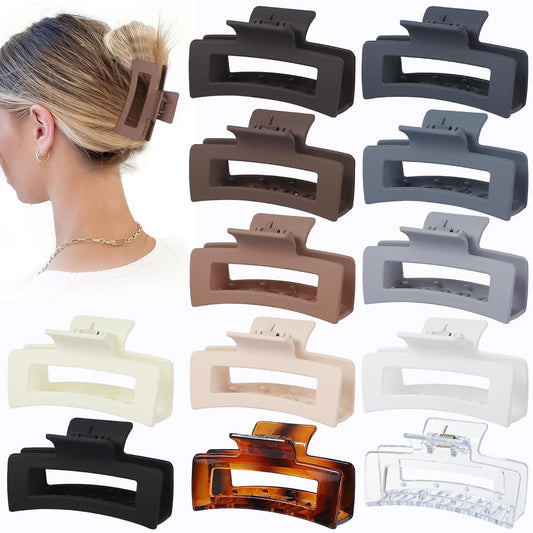 Sisiaipu front packaging showing 12 neutral square jaw clips and brand name benefits