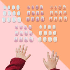 SIUSIO nail in use with child pressing on tip for instant salon-style look and low-effort application