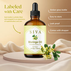 SIVA ORGANICS label detail close-up highlighting cold-pressed premium quality