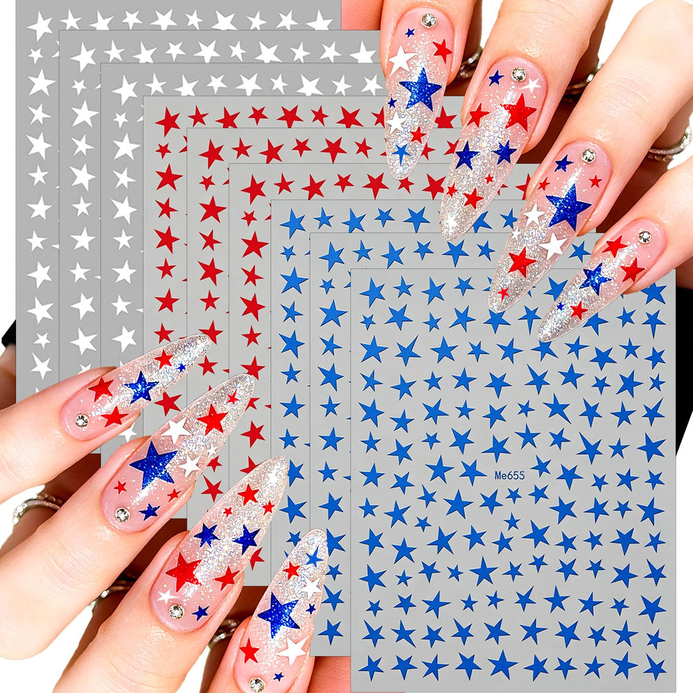 Siznkore front packaging showing nine patriotic star sticker sheets and colors