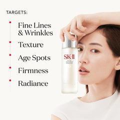 SK-II essence texture on hand demonstrating watery consistency for fast absorption