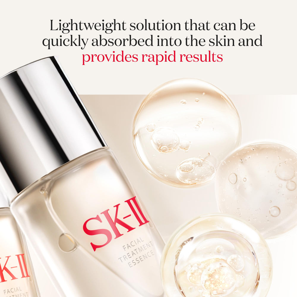 hand pressing SK-II essence into facial skin for improved absorption