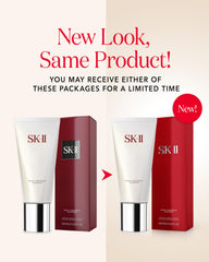 SK-II cleanser held in hand to illustrate 3.6 oz size and portability