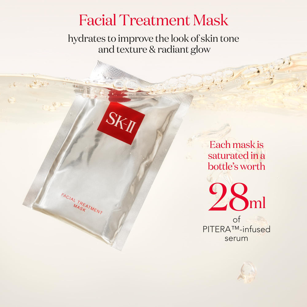 SK-II close-up of sheet mask texture showing soft fibers and hydration