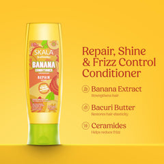 SKALA banana conditioner creamy pour texture demonstrating moisture