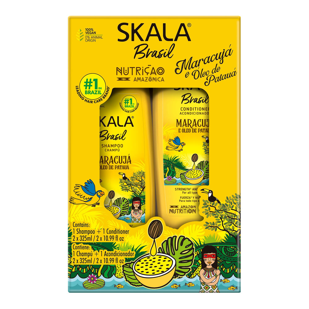 SKALA kit front packaging showing both bottles and benefit of nourishment