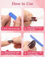 Skiennix glue and adhesive tabs laid out, offers instant or longer hold