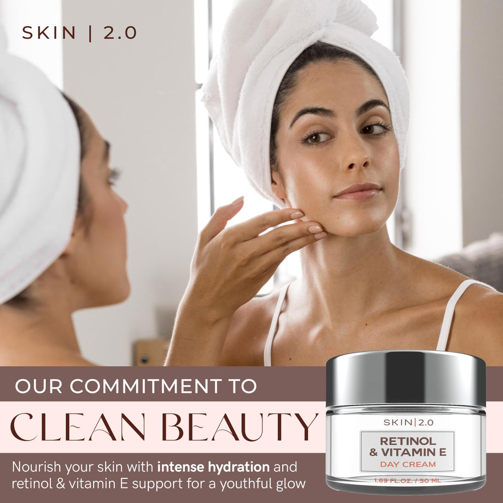Skin 2.0 cream texture close-up highlighting lightweight absorption benefit