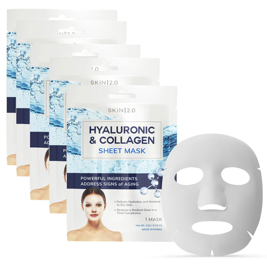Skin 2.0 pack front showing five mask sachets and branding for easy storage