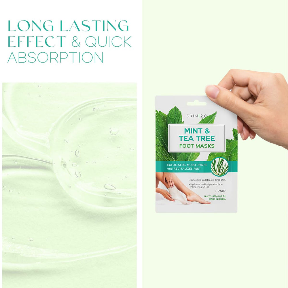 Skin 2.0 gel texture spread on foot showing smoothing hydration effect